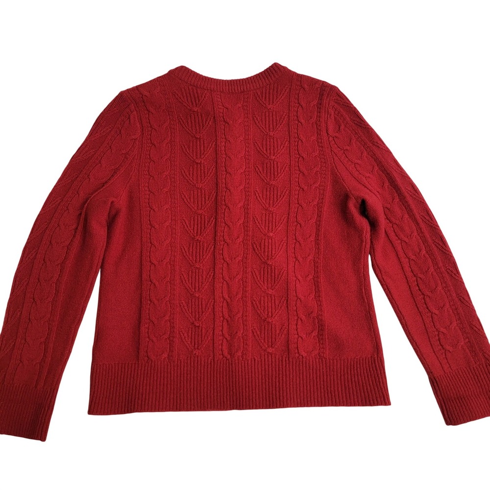 Pendleton Red Lambswool Blend Cable Knit Cardigan… - image 2